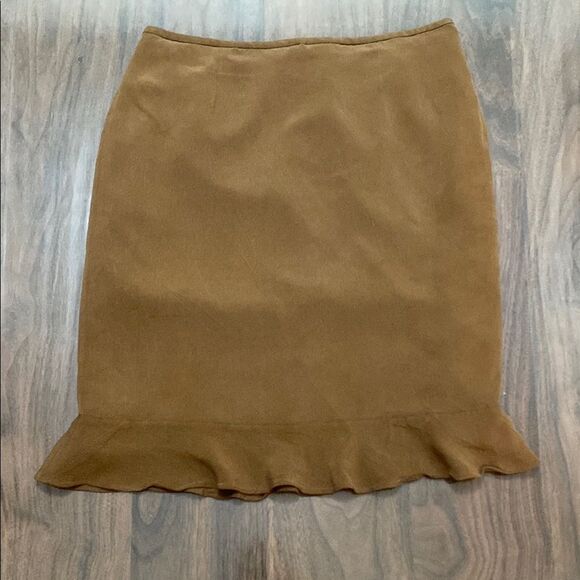 Vintage Dressbarn Brown Caramel Blazer and Skirt Suit 100% Silk - Picture 9 of 14